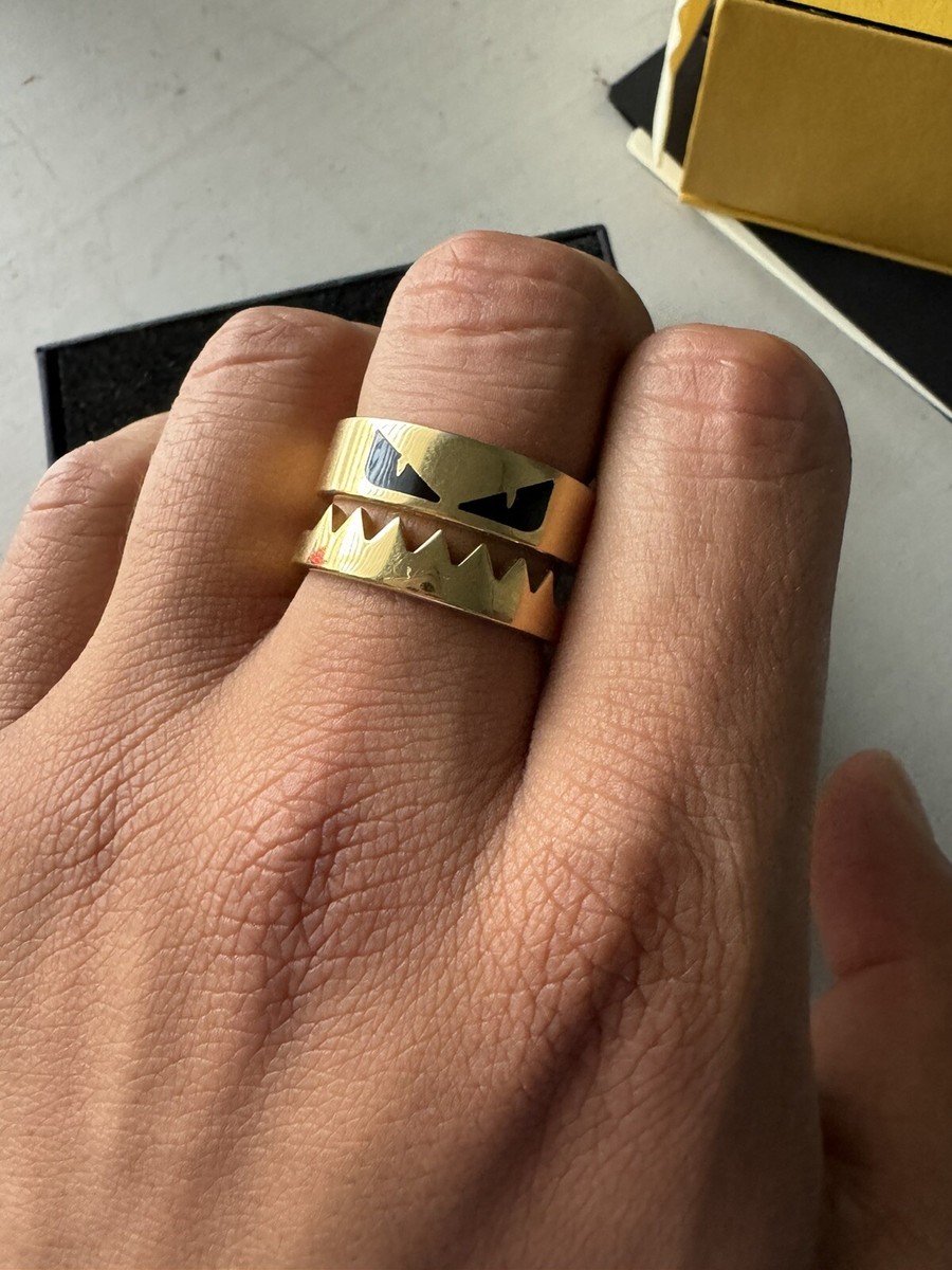 FENDI Gold Bag Bugs Ring Size L with tags and box | eBay FENDI Gold Bag Bugs Ring Size L with tags and box | eBay