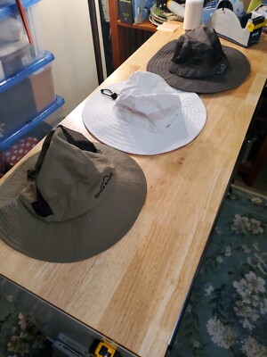 3 Eddie Bauer UPF S/M Wide Brim Hat Lot of Three Models New Hats Sun Hiking