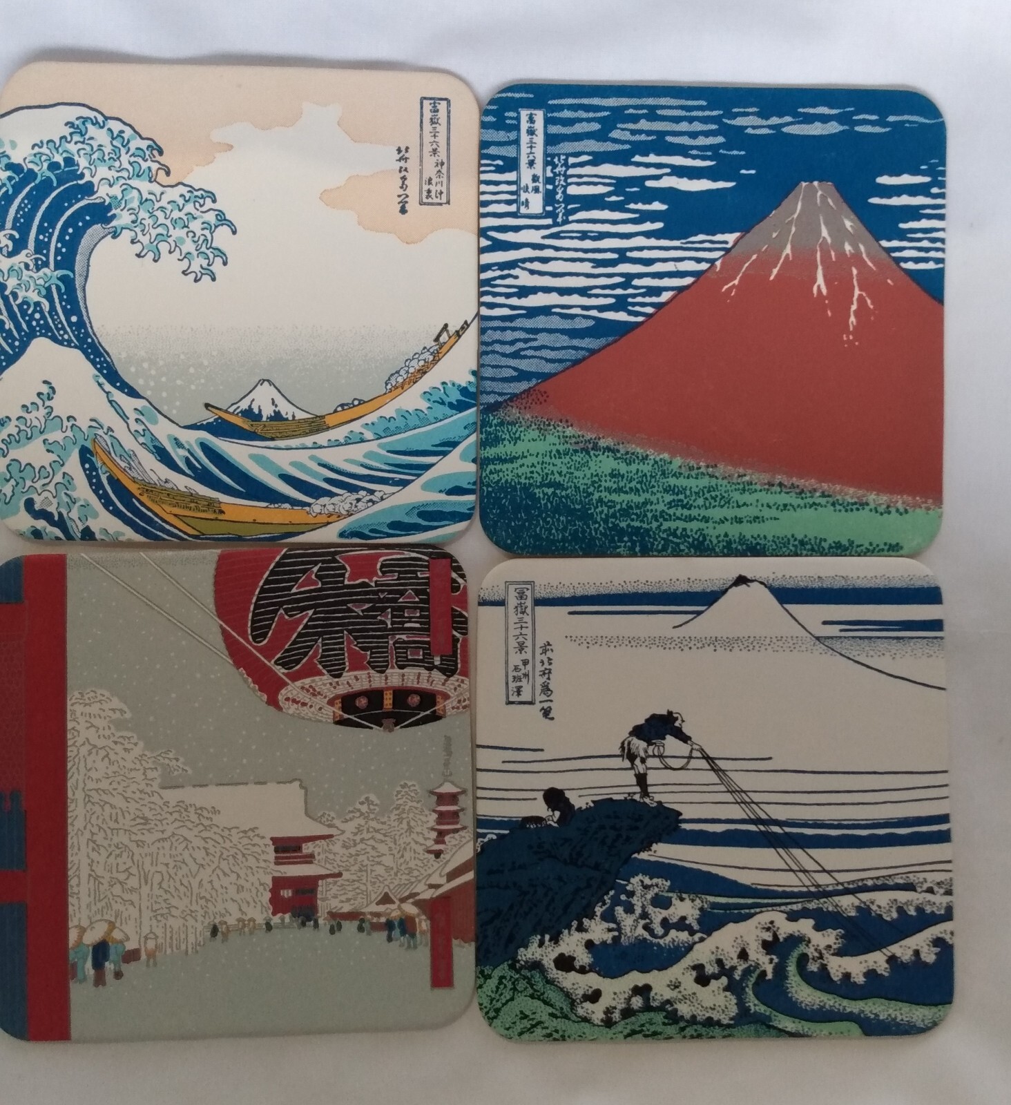 Vintage Ukiyoe Coasters Japanese Fine Art Prints Set of 12 *FREE