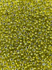 Vintage Glass Seed Beads Transparent Lemon Lime Iris TOHO Japan 10g 11/0 BB16-65