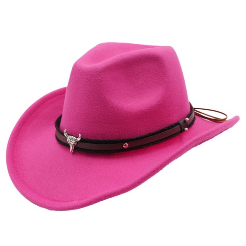 Cute Kid Baby Girl Boy Western Wool Cowboy Hat Child Medium Brim Fedora Jazz Cap - Picture 9 of 53
