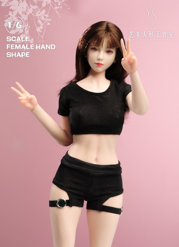 1/6 Painted Normal Hands Accessories Set 4 Pairs Fit 12" Woman Figure Body Toys - Picture 15 of 16