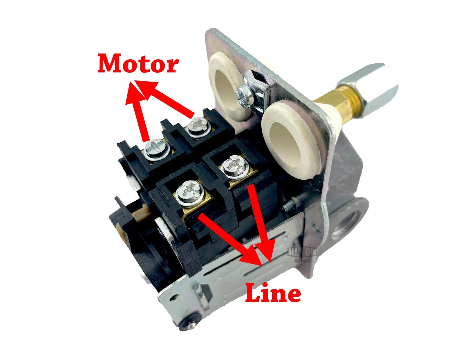HEAVY DUTY PRESSURE SWITCH 140-175 PSI FOR AIR COMPRESSOR 4 PORT 26AMP S UNLOAD