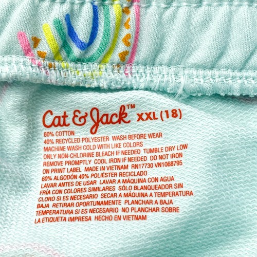 Cat & Jack Girls Size XXL 18 Shorts Mint Rainbow NWD - Picture 9 of 9