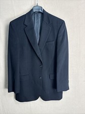 JOS A BANK Men's Sport Coat Black Wool 10 Cashmere 2 Button Blazer 42L Long