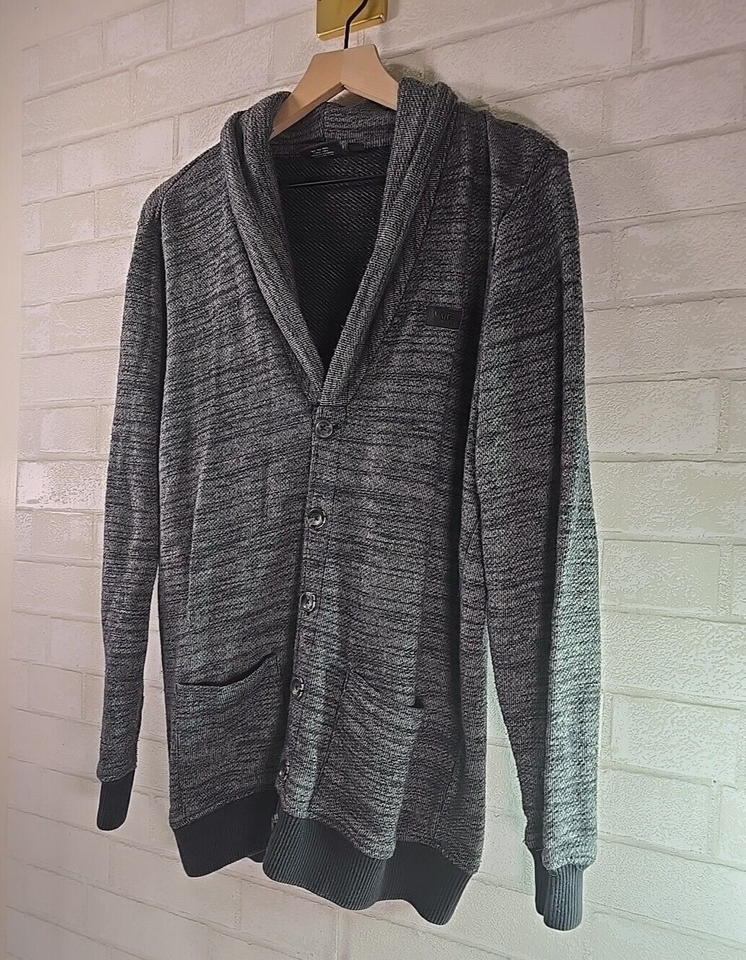 Vans Knit Cardigan Sweater Men's Long Sleeve Buttondown Navy Heather