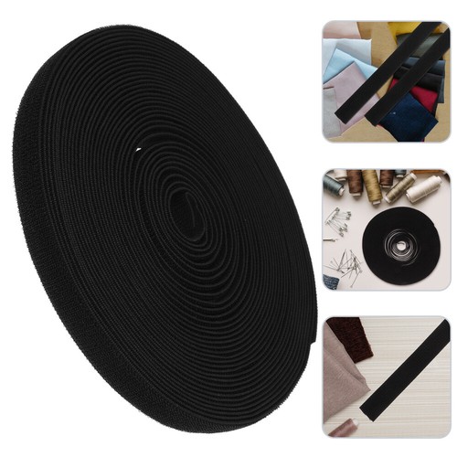 Elasticity Nylon Hook And Loop Fastener Tape Black Stretch Band 20 Yards - Picture 4 of 12
