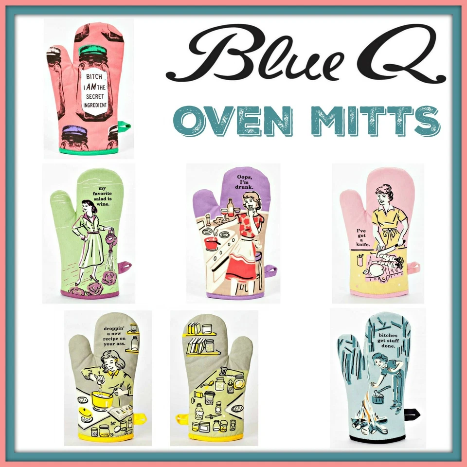 Blue Q Kitchen Oven Mitt 100% Cotton Host Hostess Bridal Shower Wedding Gift Fav