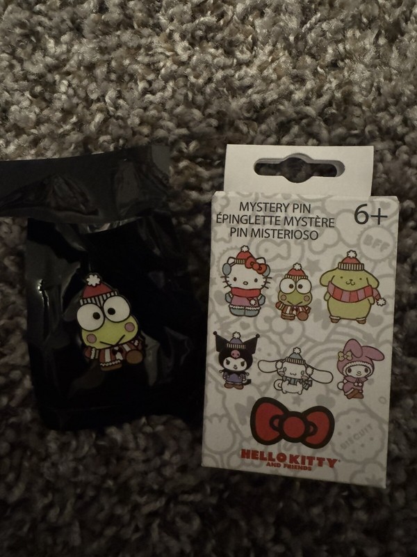 Sanrio Hello Kitty And Friends Winter Outfit Enamel Pin OPEN Keroppi
