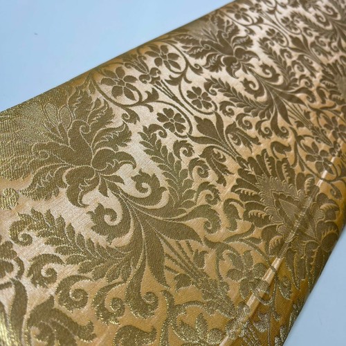 Brocade Ornamental Floral Gold Metallic Material Dress Craft Fabric 44" Meter - Picture 292 of 352