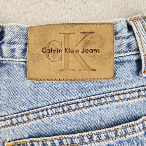 VTG Calvin Klein Denim Mom Shorts Womens 8 Blue Stone Wash High Rise 90s Cuffed - Picture 12 of 12
