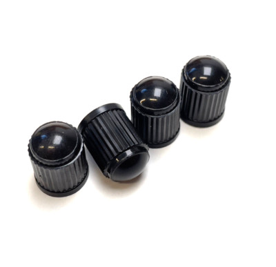 4X Nissan RDKS Kappen Reifendrucksensor Ventil Staubschaftkappen in Schwarz