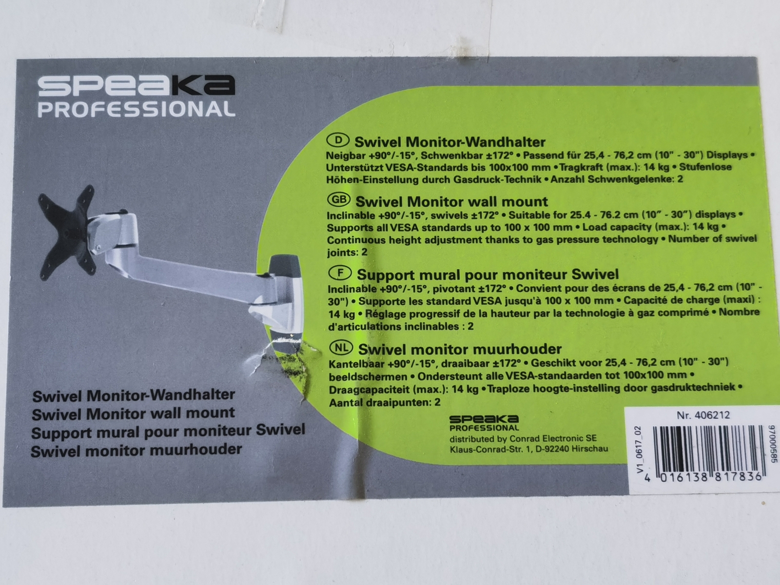 SpeaKa Professional SP-1624848 - Поворотный монитор с 1-дюймовым дисплеем-Лучший способ для neu