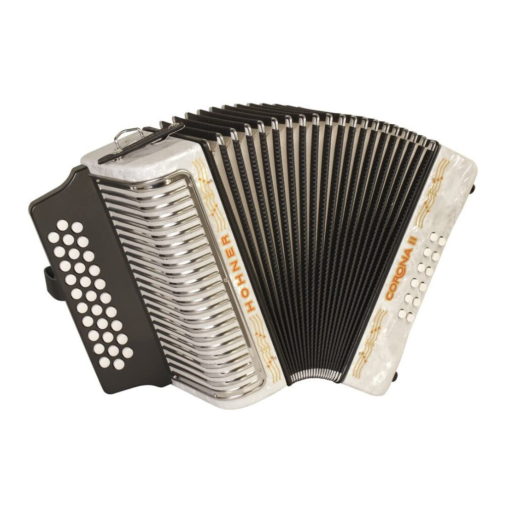 Hohner 3500FW Corona II Diatonic Accordion FBbEB Pearl White eBay