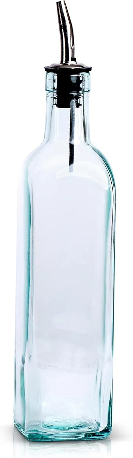Italian Glass Olive Oil Dispenser - 16 Oz, Oil and Vinegar Cruet (12 Pack)