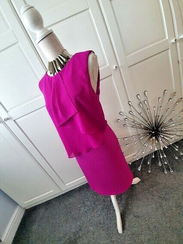 LADIES DRESS BY OASIS SIZE LARGE IN HOT PINK .. WEDDING PARTY RACES FORMAL  | eBay