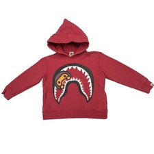BAPE Kids Red Shark Hoodie Baby Milo A Bathing Ape Sz 130 Made in Japan MINT