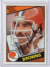 DOUG DIEKEN NFL Browns 1984 Topps Auto Autographed Signed #52 Card