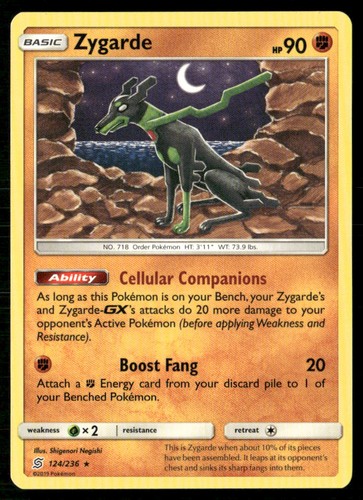 Zygarde 124/236 Rare Unified Minds Pokemon Lightly Played