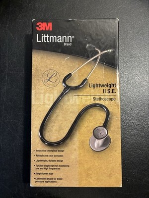 3M Littmann Lightweight II SE Stethoscope 28 / 71cm 2450 Black with Box Booklet
