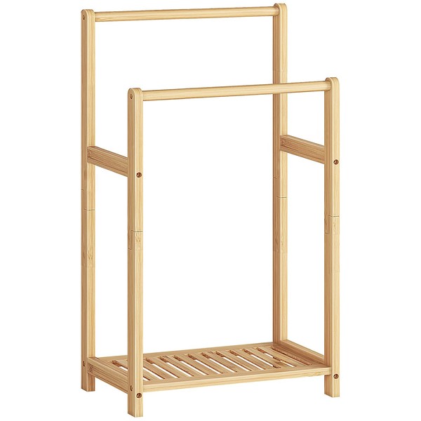 Handtuchleiter Bambus Freistehend HandtuchstäNder Ablage KleiderstäNder 77,5 Cm-image