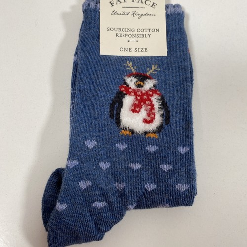 3 x Pairs FAT FACE Women’s Socks Llama Penguin & Robin One Size BNWT - Picture 3 of 5