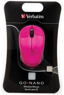 Verbatim GO NANO Funkmaus Kabellos Mobil Pink