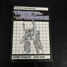 Transformers Evil Insecticon Chop Shop Instruction Booklet 1985