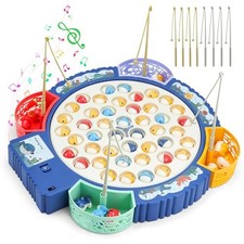 Qingning Jeu de Pêche à la Ligne Enfant avec 55 Poissons & 8 Cannes à Pêche, ...