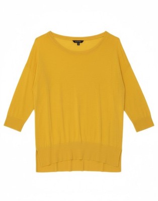 Massimo Dutti Damen Pullover Pulli mit U-Boot-Ausschnitt UK 14 Medium gelb BL19