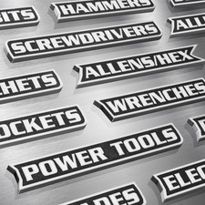 12 Pack of Magnetic Tool Box Labels, 3D-Printed Toolbox Labels, General Tool Box