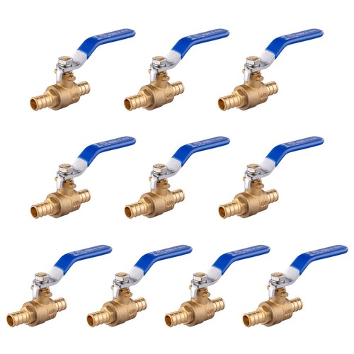 10 1/2 Inch Crimp Pex Brass Full Port Shut-off Ball Valve for Plumbing