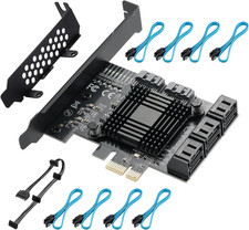 Scheda PCIE 1X SATA a 8 Porte, Con 8 Cavi SATA E Staffa a Basso Profilo, Control