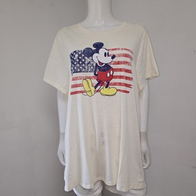 Lane Bryant Disney Mickey Mouse American Flag T-shirt Tee Size 26/2/ 3X NWT