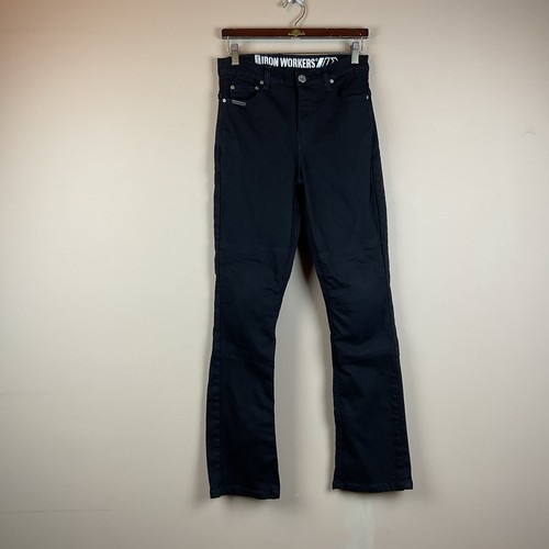Iron Workers 0398 Motorcycle Jeans Women’s 8 (28-32) Black Knee Pads Lined