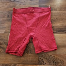 Skims Cotton Ribbed Boxer Shorts Small Red High Waist Sleepwear Shapewear