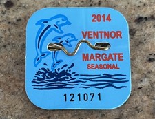 2014 Ventnor Margate NJ Seasonal Beach Tag Badge New Jersey Dolphins Breaching