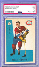 1959-60 Parkhurst Henri Richard Rookie PSA 5 EX HOF #39 Montreal Canadiens