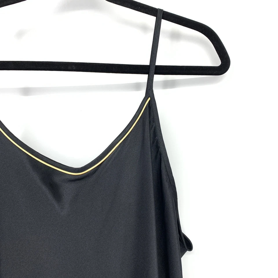 Vestido largo sin mangas Jones New York satinado para mujer talla grande negro  Foto 3 de 4