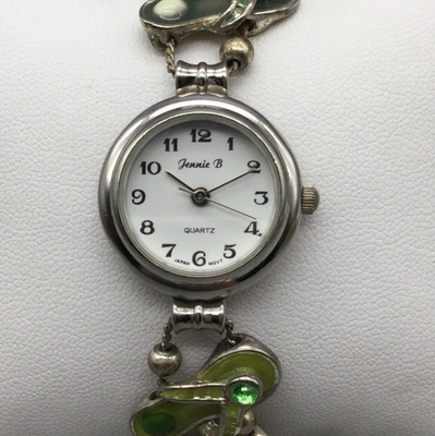 #ad Vtg Jennie B Beach Watch Womens 23mm Slide Charm Bracelet New Battery 7.5quot; $39.99