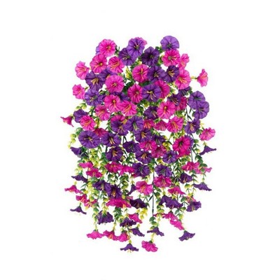 4PCS Artificial Morning Glory Vines UV Resistant Hanging Flowers Outdoor Decor
