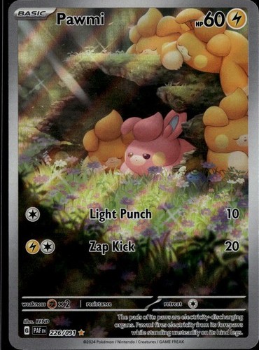 Pawmi 226/091 SV: Paldean Fates Illustration Rare Holo Pokemon TCG NM