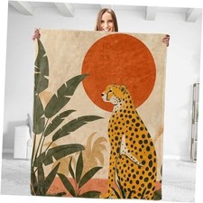 Boho Cheetah Blanket Flannel Throw Blanket - Soft Plush, 50in&times;60in Cheetah01