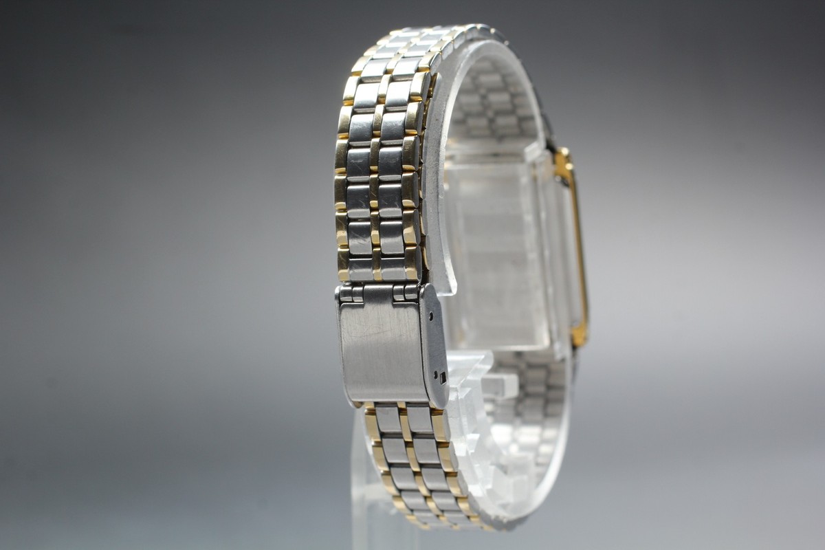 Vintage 1987 Citizen Exceed 2930-295013 Black Tank Quartz Womens 