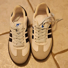 adidas Samba Herren Sneaker Low Top Leder Schnürung Weiß/Schwarz/Beige 34