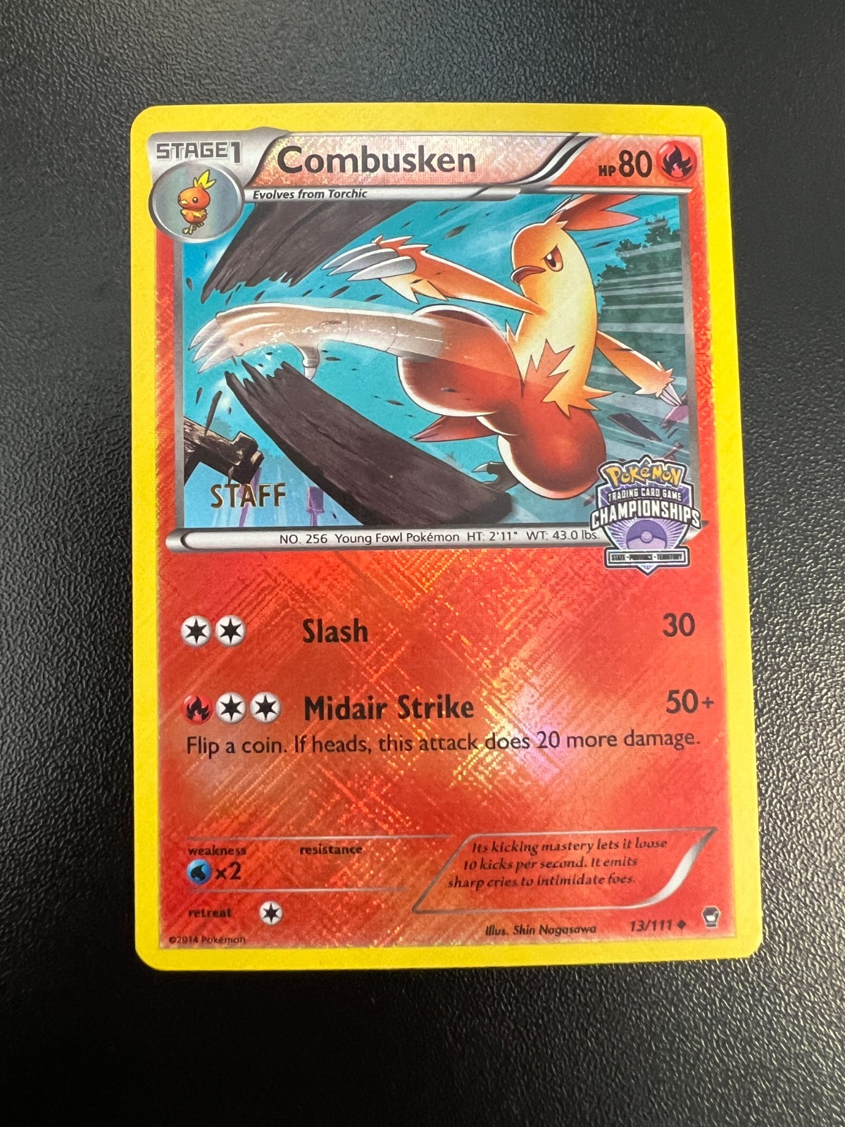 Pokemon Combusken 13/111 State/Province/Territory Championships STAFF Promo LP!!