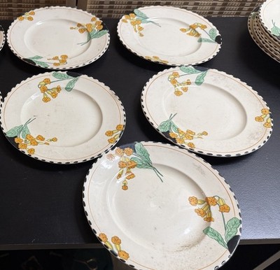 Burleigh Ware Zenith Meadowland Dinner Plates, by Burgess & Leigh