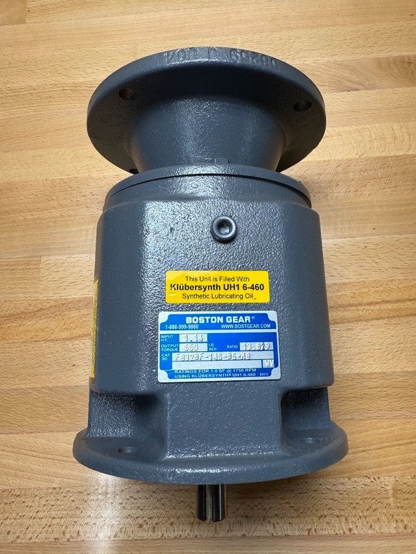 1.14 HP, Boston Gear #F832BF-14S-B5-M8, In-Line Helical Gear Drives