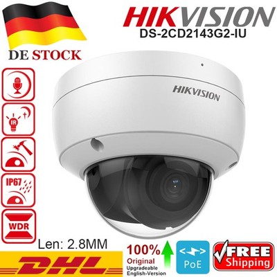 Hikvision DS-2CD2143G2-IU 4MP Audio PoE IP Sicherheitskamera im Freien IR H.265+