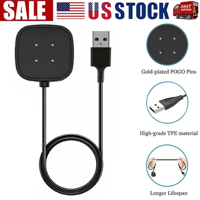 Wireless Charger For Fitbit Sense Versa 3 4 Watch USB Fast Charging Dock Cable